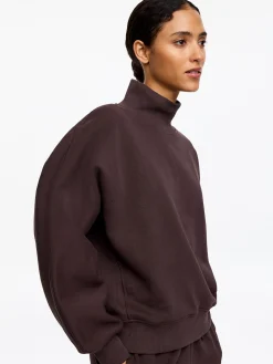 French-Terry-Sweatshirt mit Stehkragen