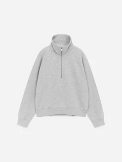 French-Terry-Sweatshirt mit kurzem Reißverschluss