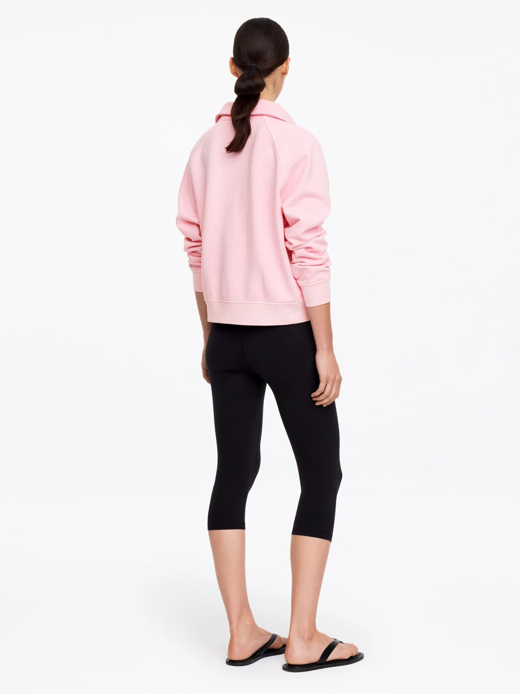 French-Terry-Sweatshirt mit kurzem Reißverschluss