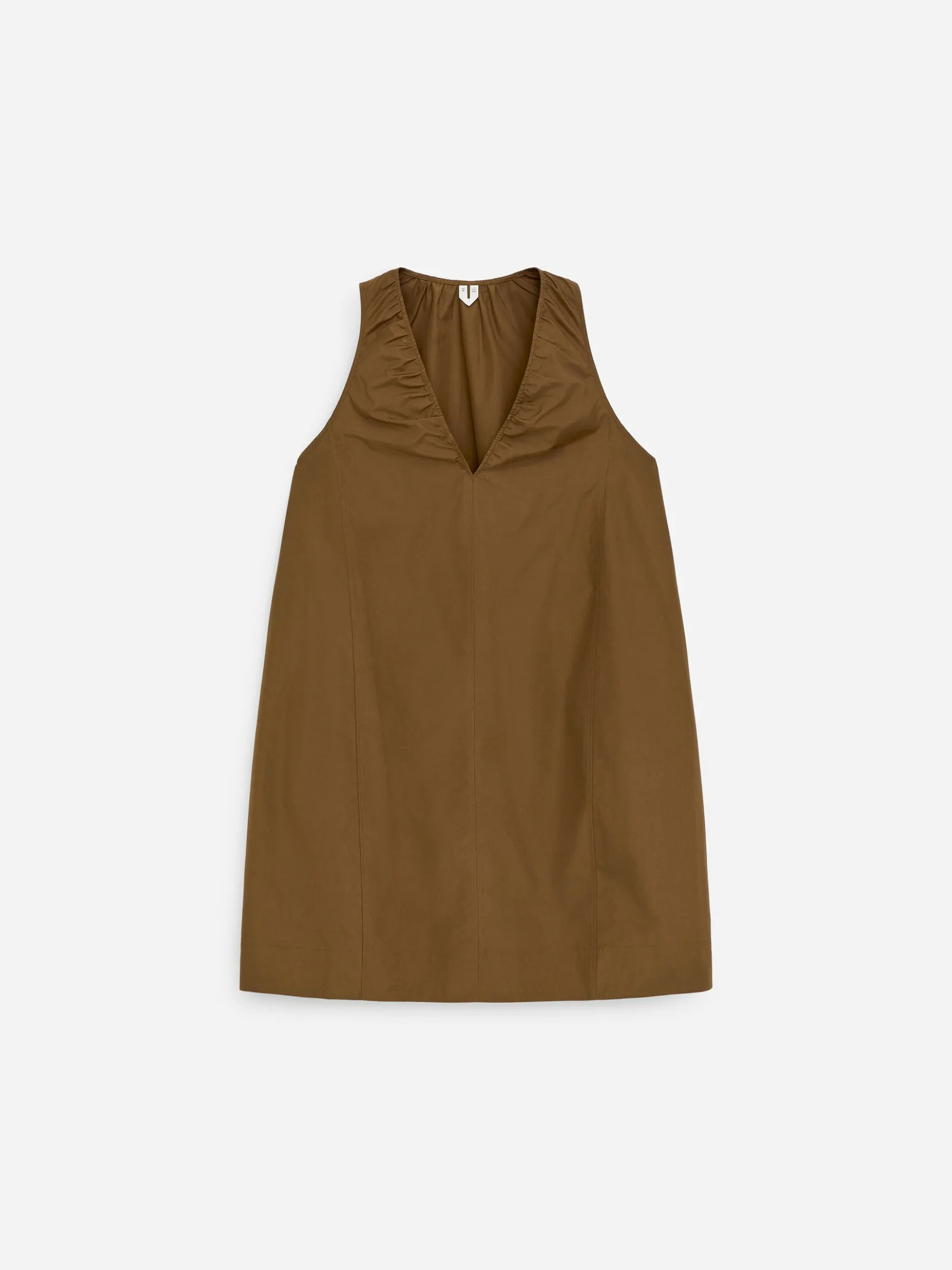 Gerafftes Kleid mit V-Ausschnitt