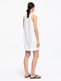Gerafftes Kleid mit V-Ausschnitt