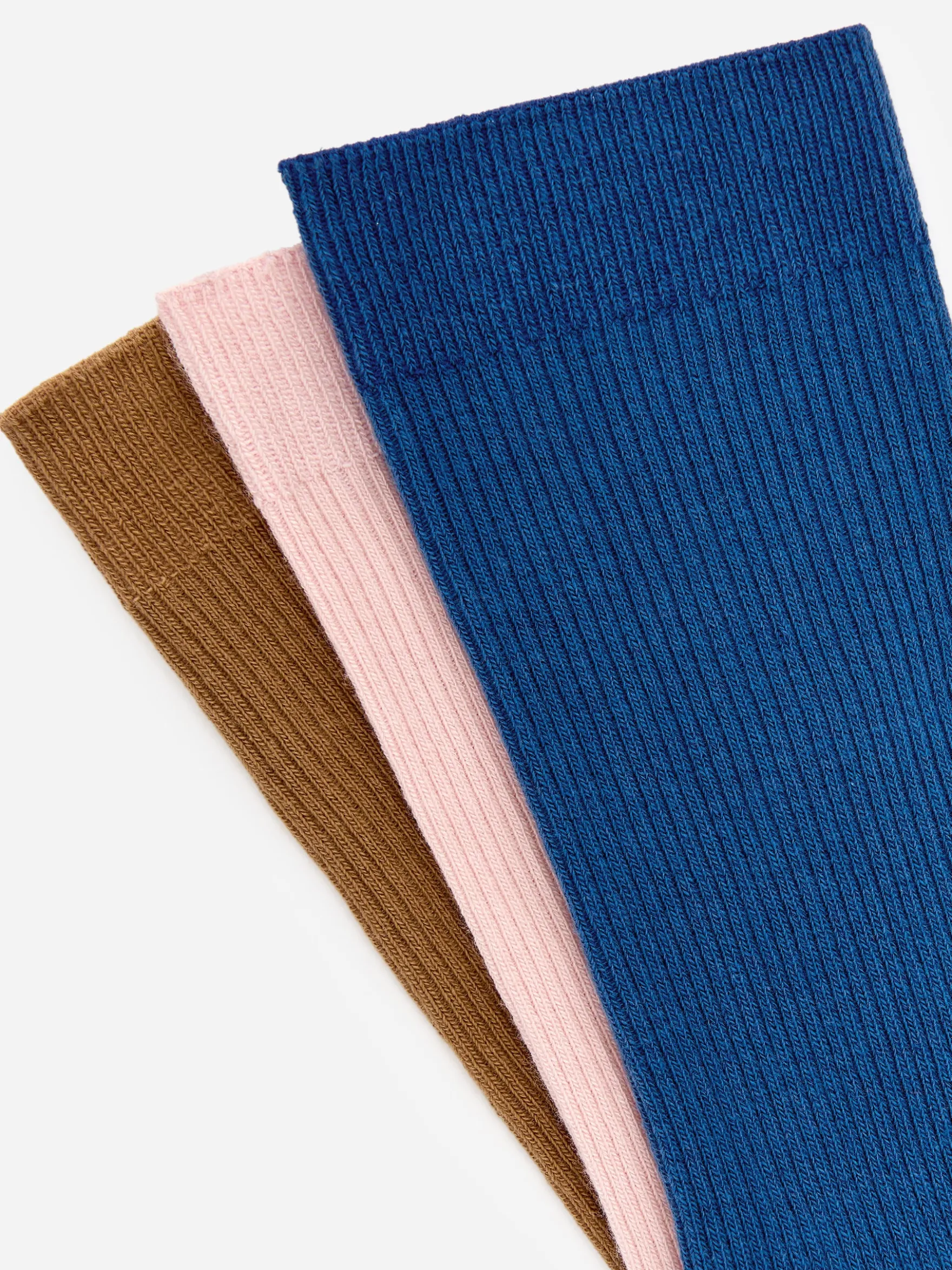 Gerippte Baumwollsocken, 3er-Pack