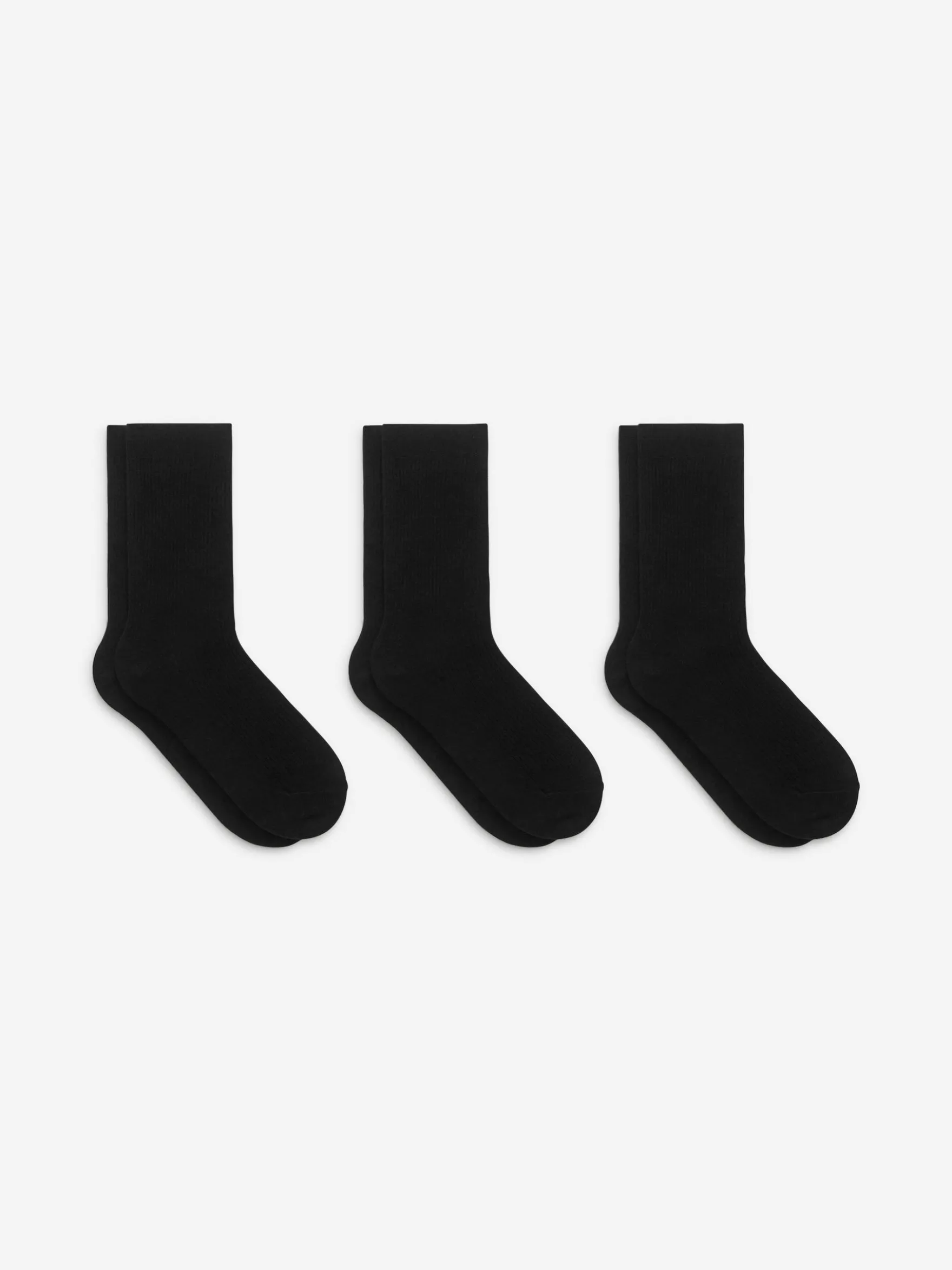 Gerippte Baumwollsocken, 3er-Pack