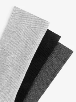 Gerippte Baumwollsocken, 3er-Pack