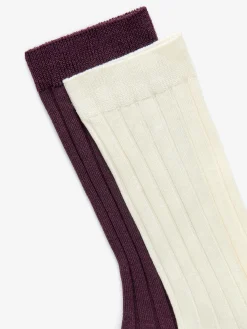 Gerippte Socken aus Seidenmischung