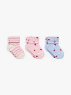 Gerippte Socken, 3er-Pack