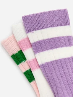 Gerippte Socken, 3er-Pack