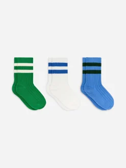 Gerippte Socken, 3er-Pack