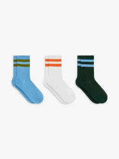 Gerippte Socken, 3er-Pack