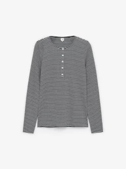 Geripptes Henley-Shirt