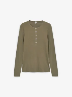 Geripptes Henley-Shirt