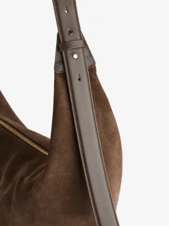 Geschwungene Tasche aus Spaltvelours