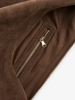 Geschwungene Tasche aus Spaltvelours