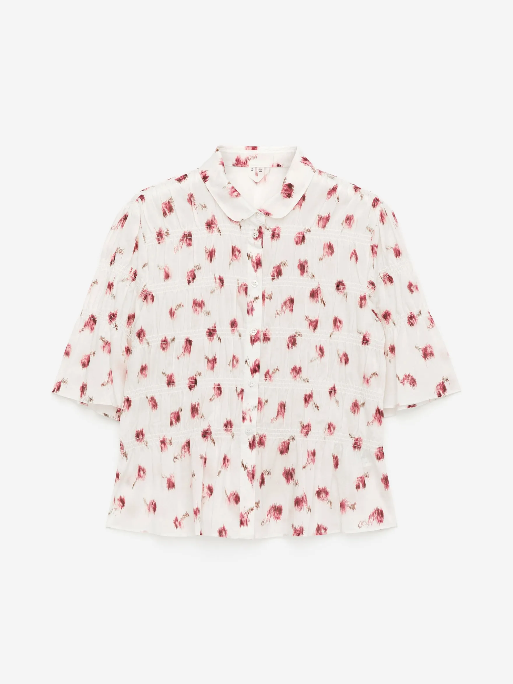 Gesmokte Bluse mit Print