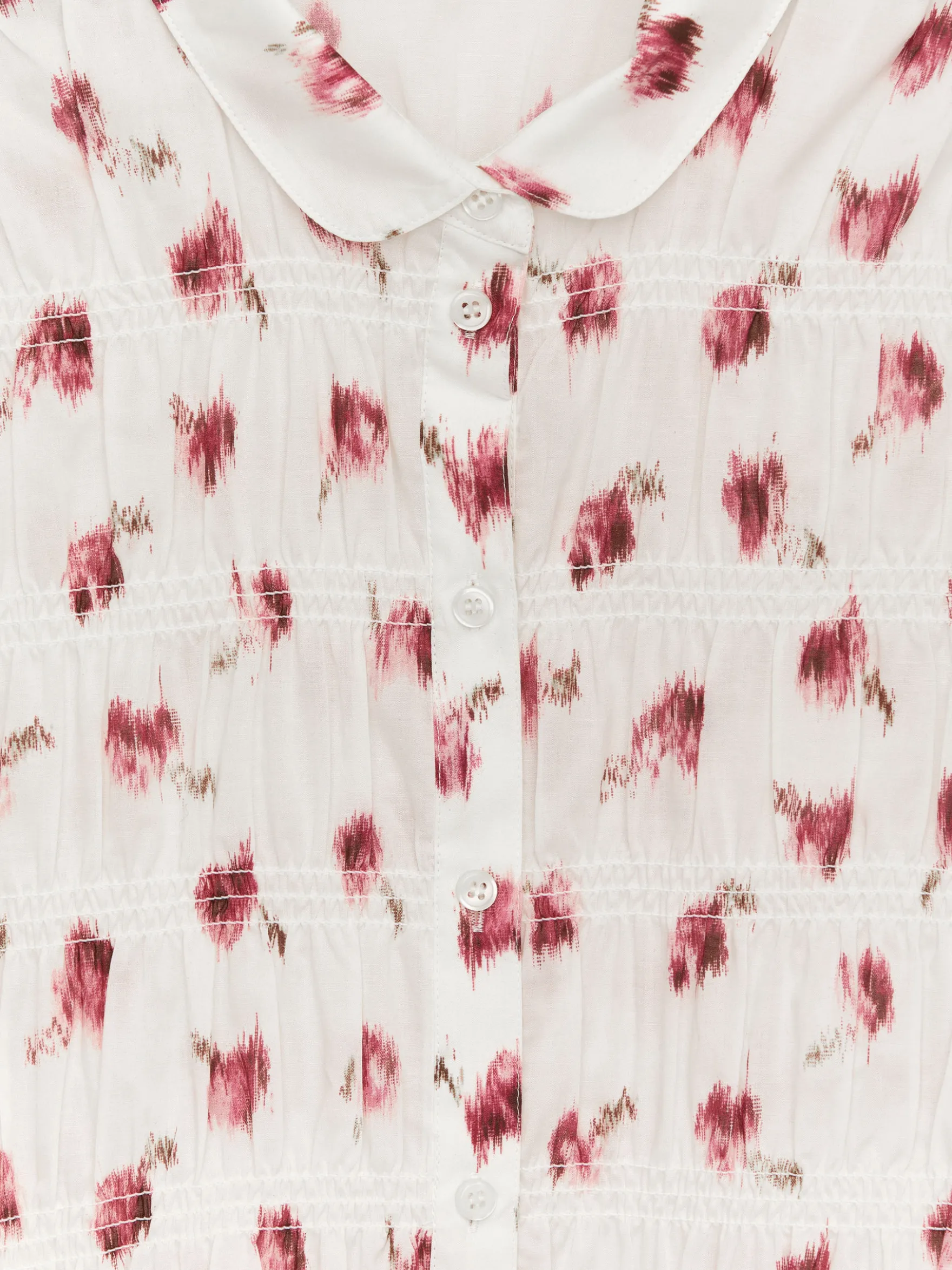 Gesmokte Bluse mit Print