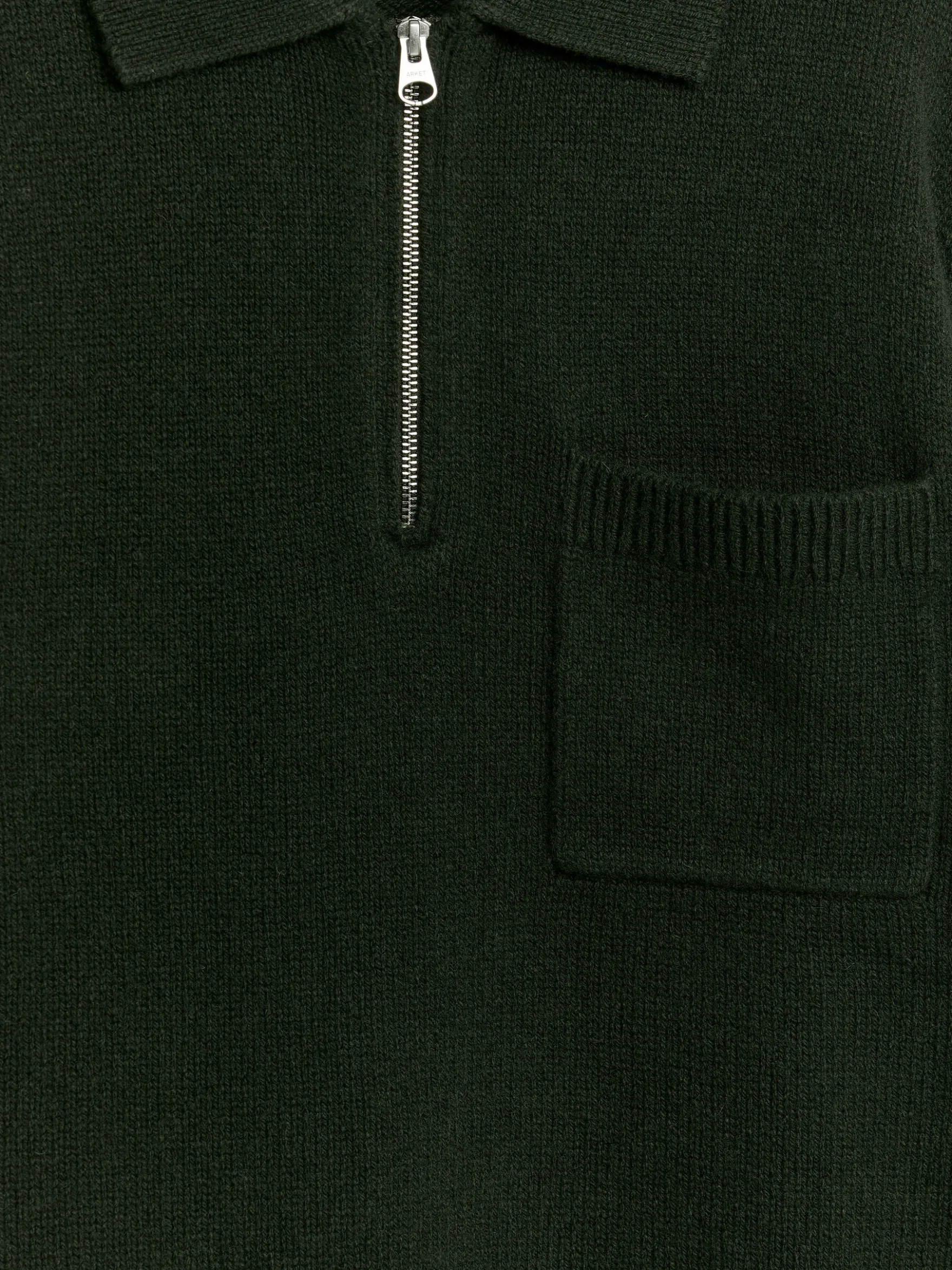 Gestricktes Polohemd aus Wolle, mit Reißverschluss
