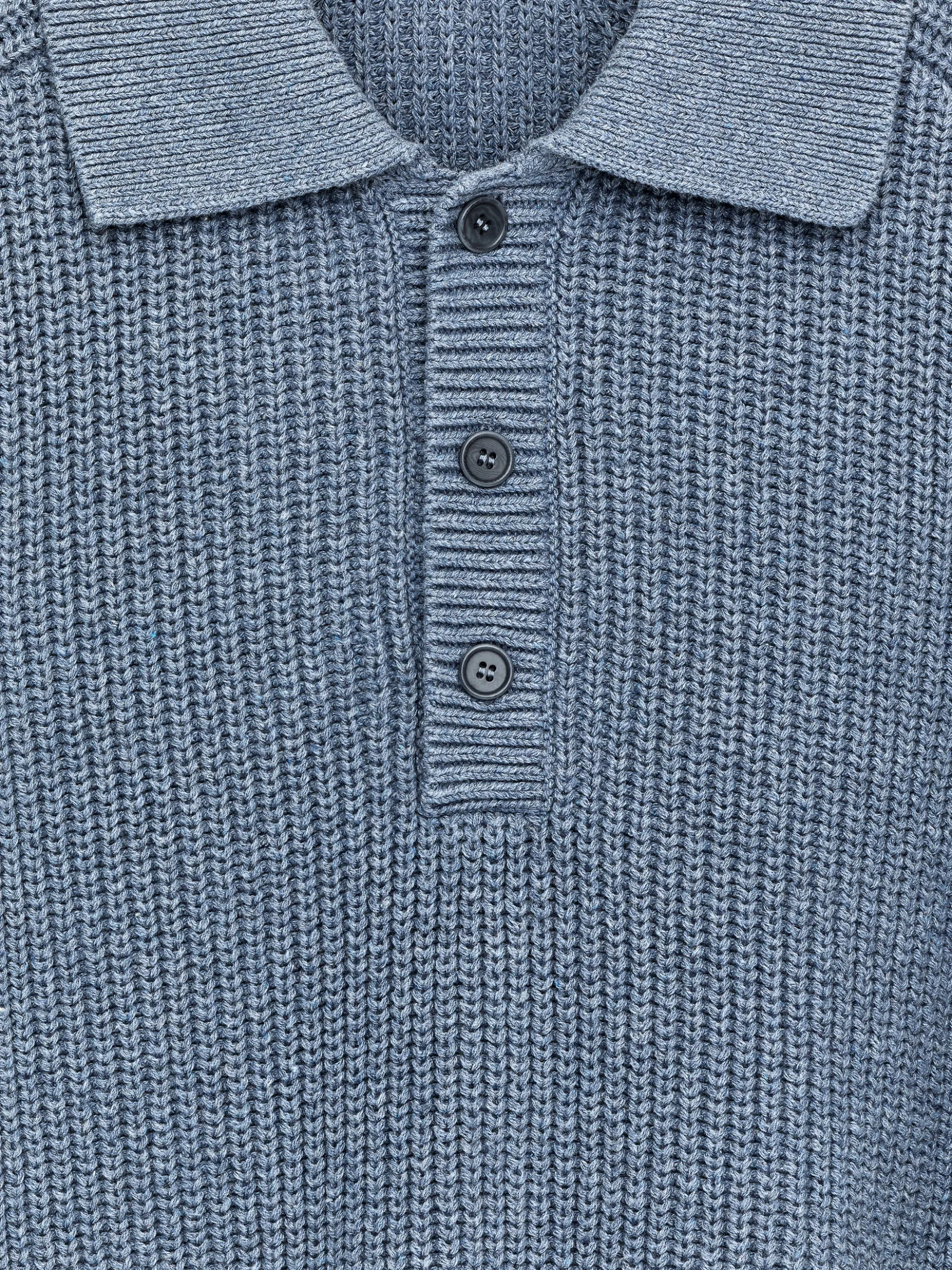 Grobstrick-Polopullover aus Baumwollmischung