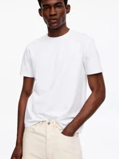 Interlock-T-Shirt mit normaler Passform