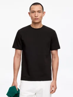 Interlock-T-Shirt mit normaler Passform