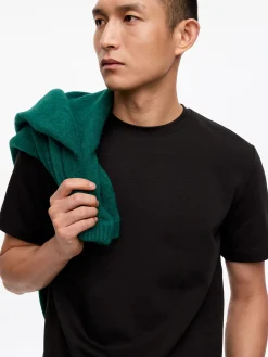 Interlock-T-Shirt mit normaler Passform