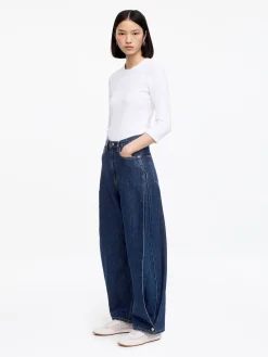 Jeans mit abgerundetem Bein
