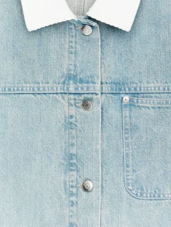 Jeansjacke mit Cordkragen