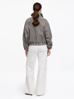 Kastige Velourslederjacke