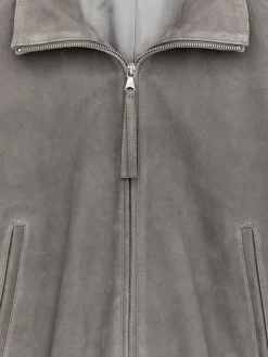 Kastige Velourslederjacke