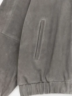 Kastige Velourslederjacke