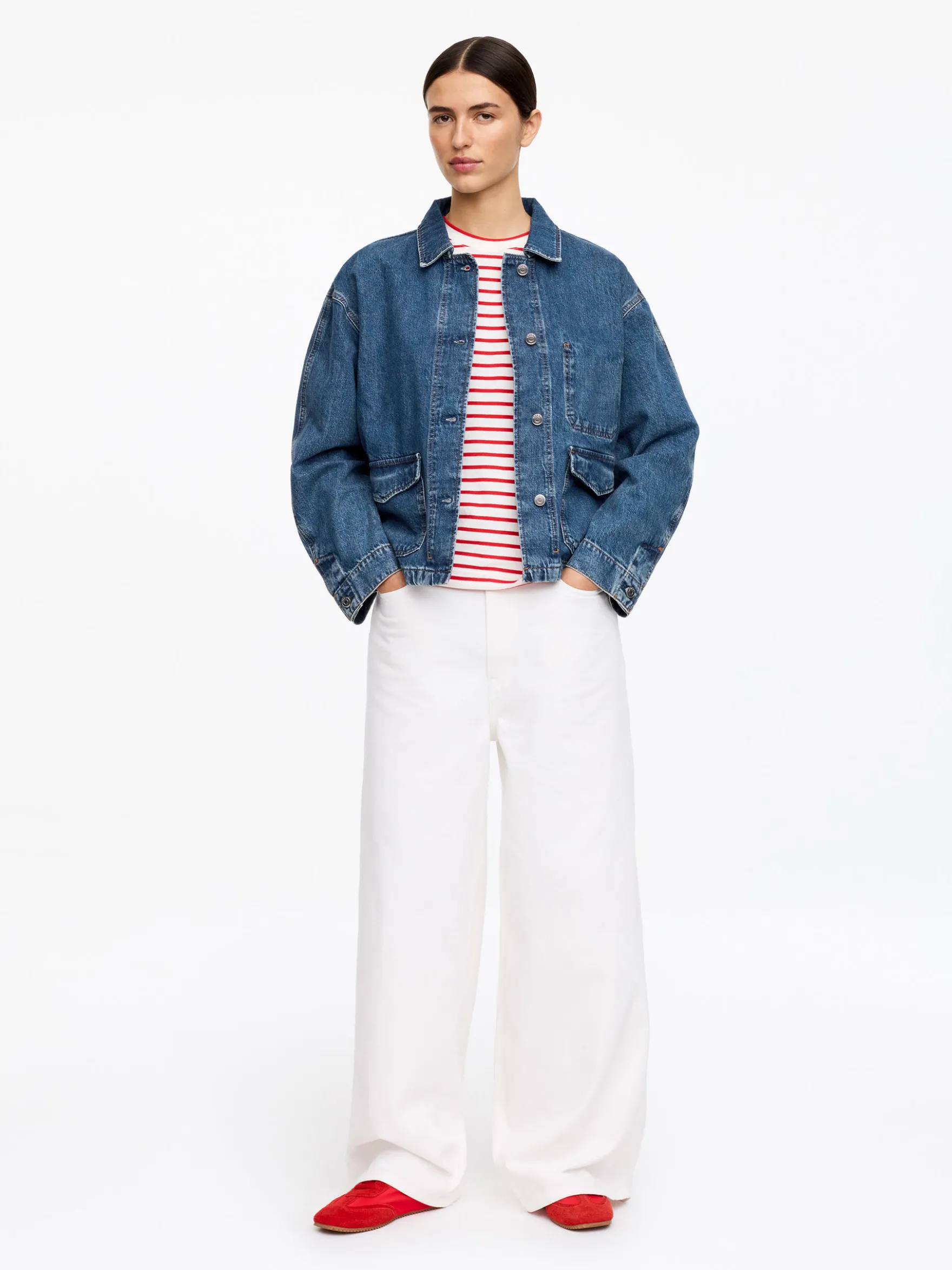 Kastiges Overshirt aus Denim