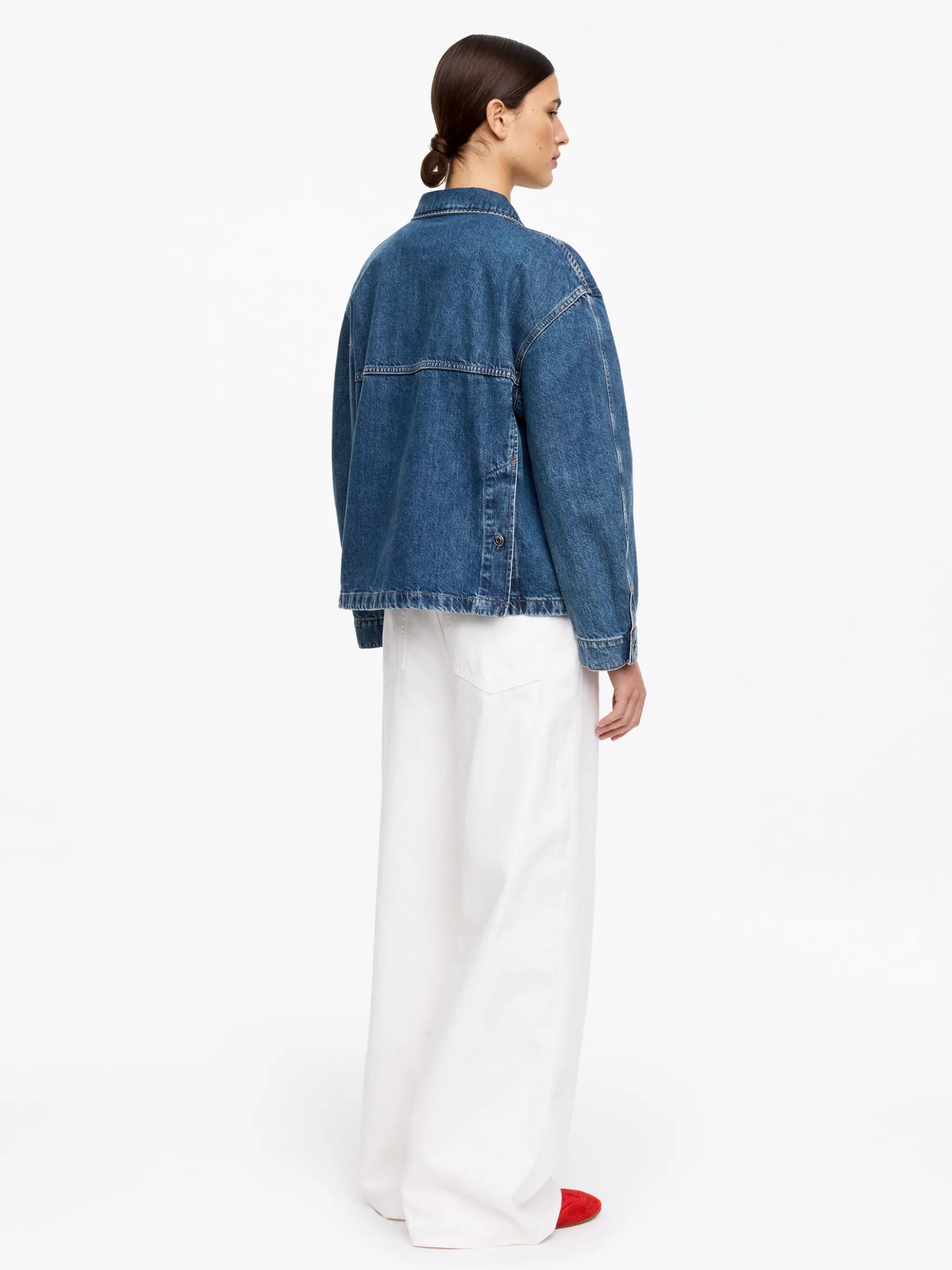 Kastiges Overshirt aus Denim