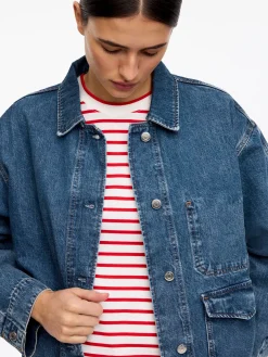 Kastiges Overshirt aus Denim