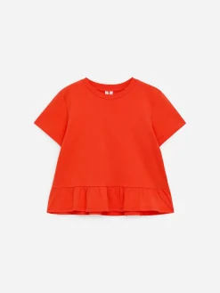 Kastiges T-Shirt mit Volant