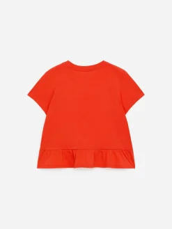 Kastiges T-Shirt mit Volant