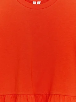 Kastiges T-Shirt mit Volant
