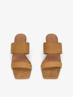 Keilsandale aus Veloursleder