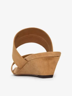 Keilsandale aus Veloursleder