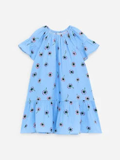 Kleid aus Baumwollmusselin mit Volants