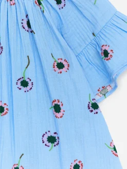 Kleid aus Baumwollmusselin mit Volants