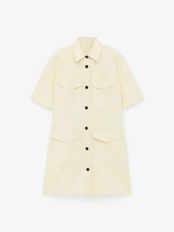 Kleid aus Leinen und Baumwolle