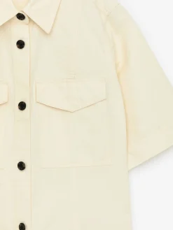 Kleid aus Leinen und Baumwolle