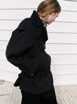Kurzer Oversize-Trenchcoat