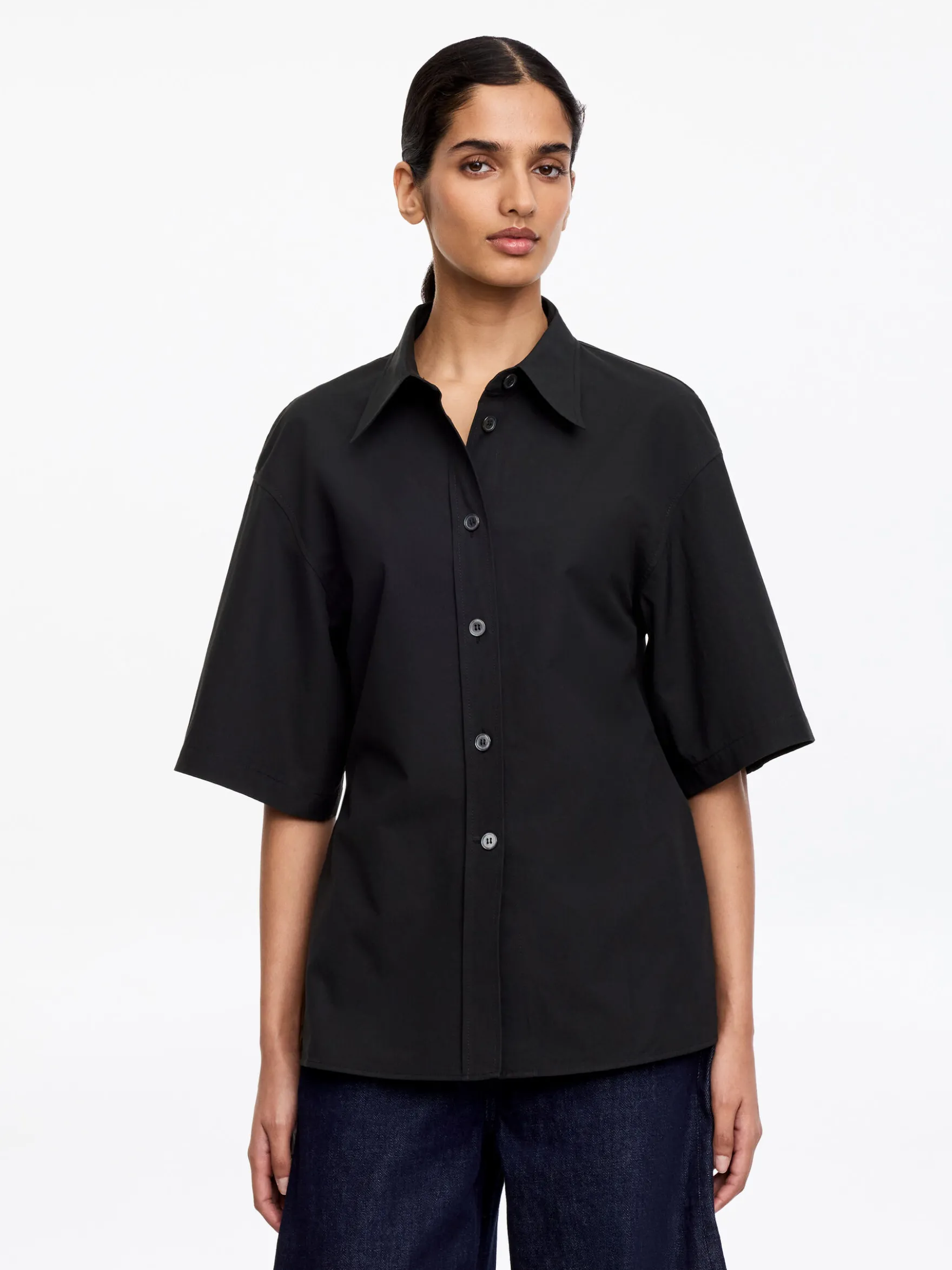 Kurzärmlige Hemdbluse