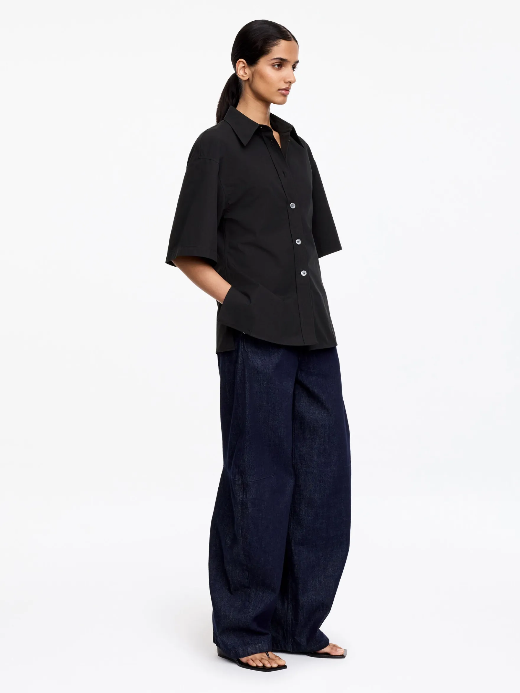Kurzärmlige Hemdbluse