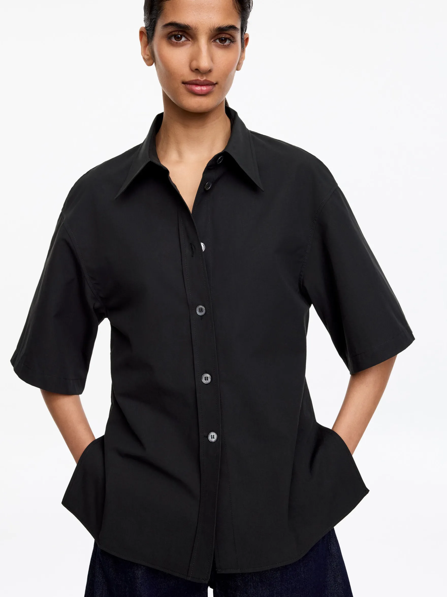 Kurzärmlige Hemdbluse