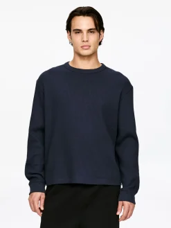 Langarmshirt mit Waffelstruktur