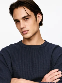 Langarmshirt mit Waffelstruktur