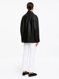 Lederjacke mit Stehkragen