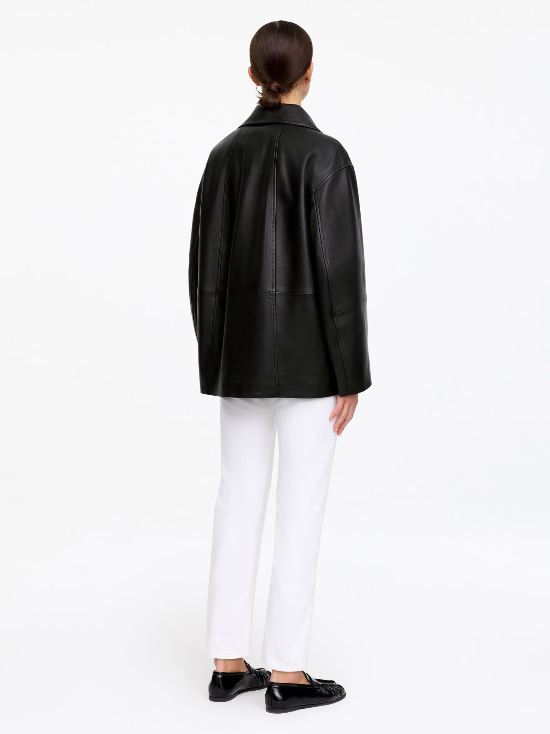 Lederjacke mit Stehkragen