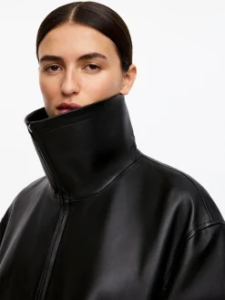 Lederjacke mit Stehkragen